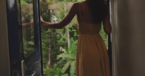 Travel Exploration Tourist Woman Train Famous Landmarks Sri Lanka Romantic — Stock Video