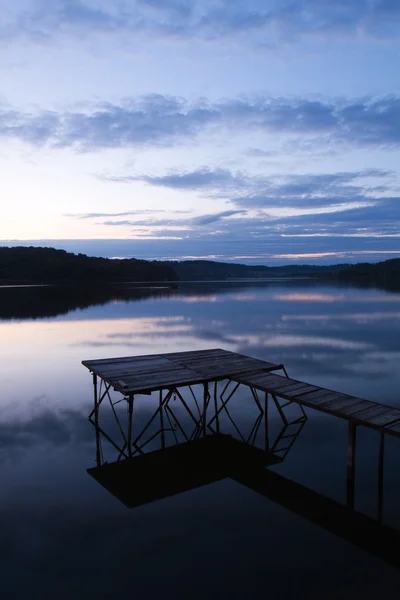 Pier a jezero Stock Obrázky