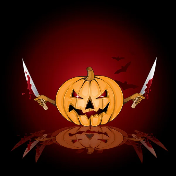 Gyilkos tök Halloween háttér — Stock Vector