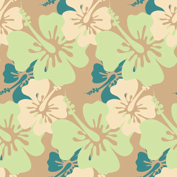 Hibiscus fondo sin costuras — Vector de stock