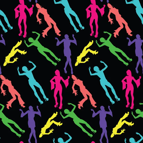 Dansare silhuetter i seamless mönster — Stock vektor