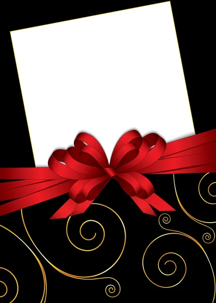 Carte de vœux avec arc et espace de copie — Image vectorielle