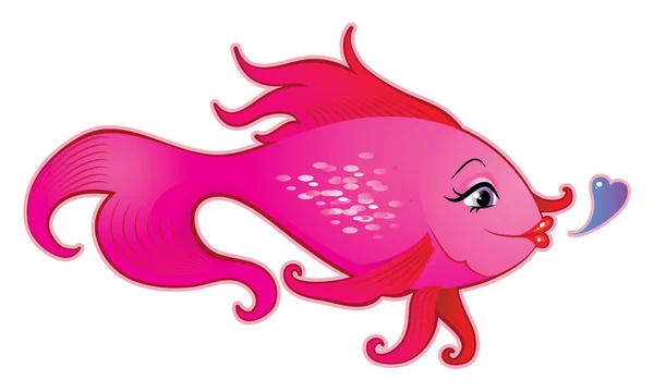 Kvinnliga fisk cartoon — Stock vektor
