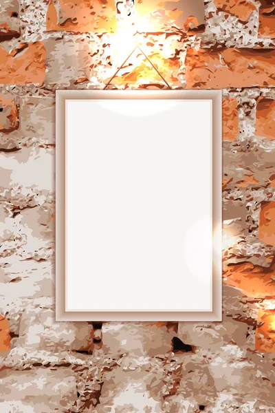 Πλαίσιο στον τοίχο από τούβλα — Διανυσματικό Αρχείο