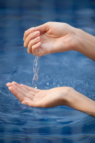 Beautiful Woman Hands Washing — Stock Photo, Image