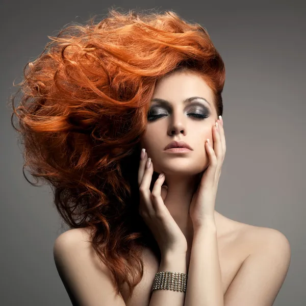 red hair model png