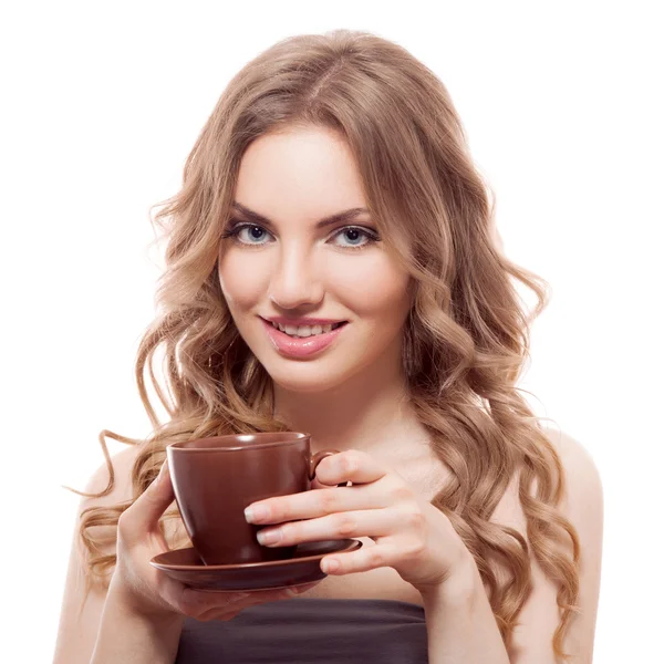 Woman with cup of coffee — Stock Photo, Image