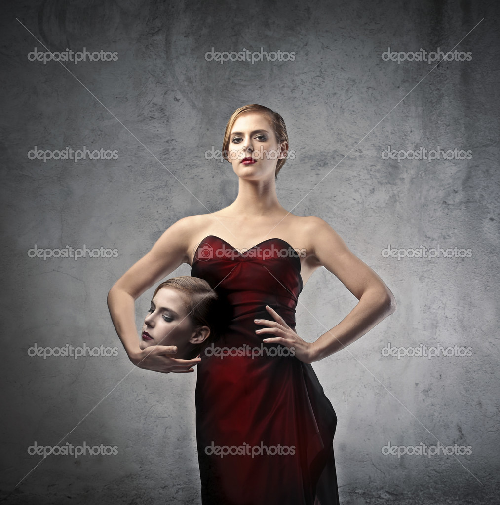 Woman Holding her Head — Stock Photo © olly18 12700142