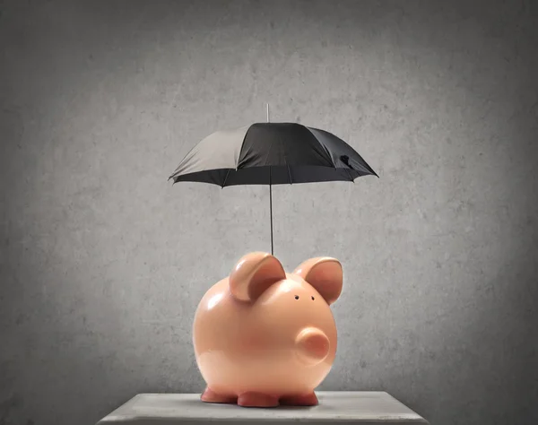 Piggy with an Umbrella — Stock Photo, Image