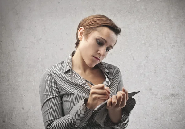 Vrouw agenda — Stockfoto