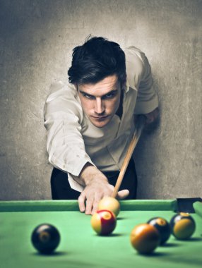Man playing pool clipart
