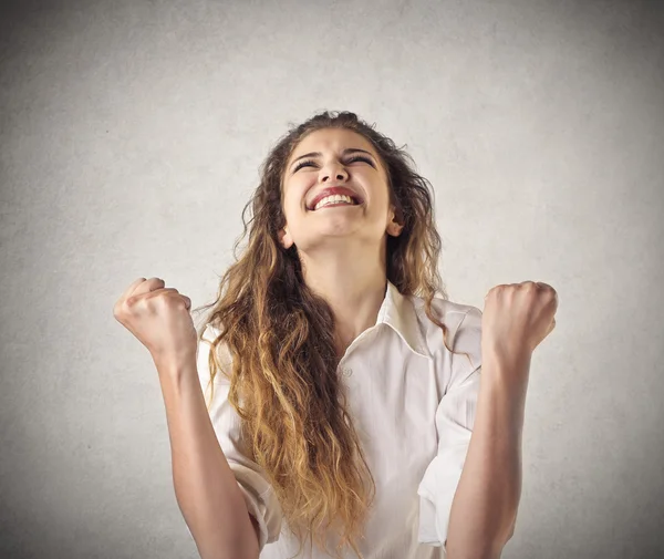 Jubelend vrouw — Stockfoto