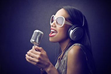 Beautiful woman singing