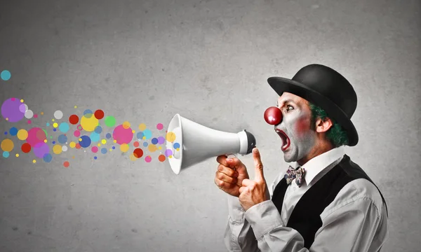 Clown shouting colors — Stock Photo, Image