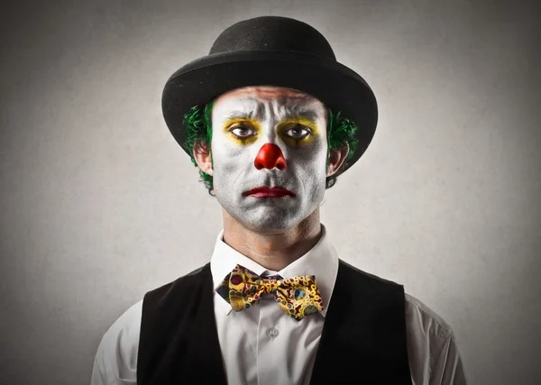 Ernsthafter Clown — Stockfoto
