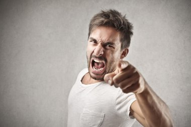 Angry shouting man clipart