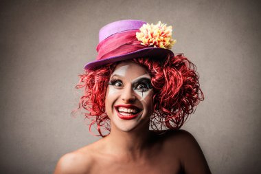 Hayret gülümseyen palyaço