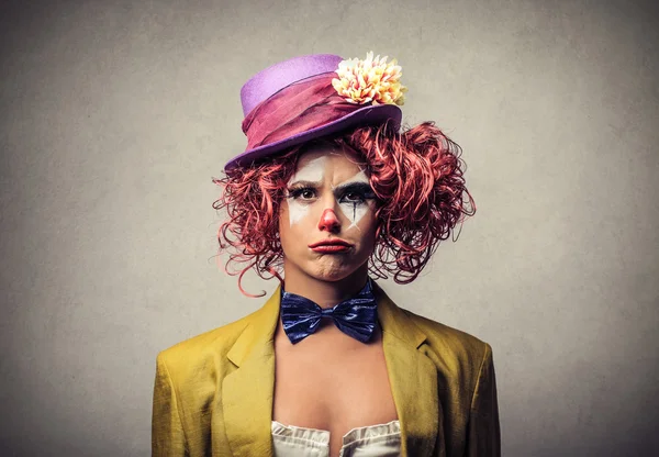 Serious angry clown — Stock Photo, Image