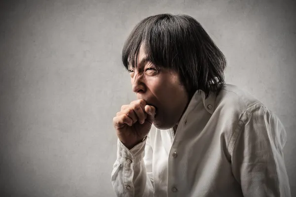 Man coughing — Stock Photo, Image