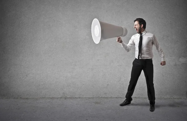 Angry businessman screaming — Stock Photo, Image