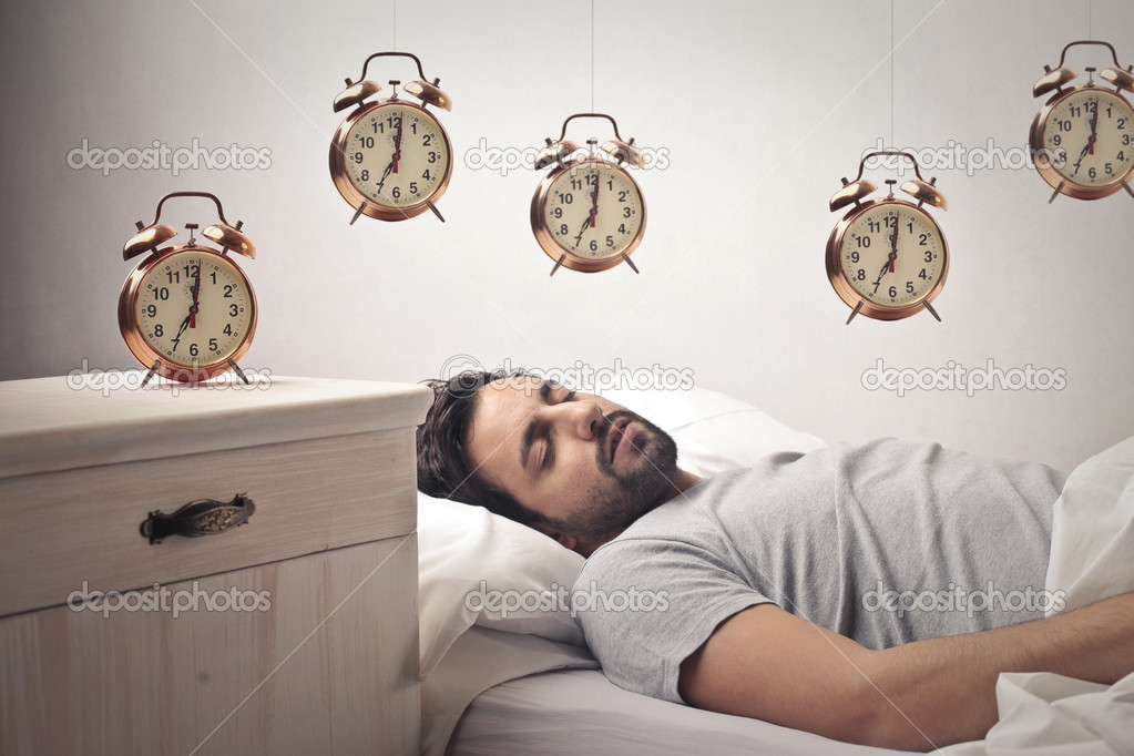 Man dreaming clocks