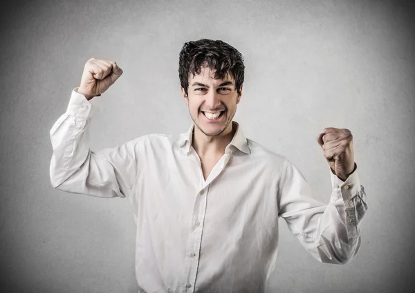 Cheering man — Stock Photo, Image