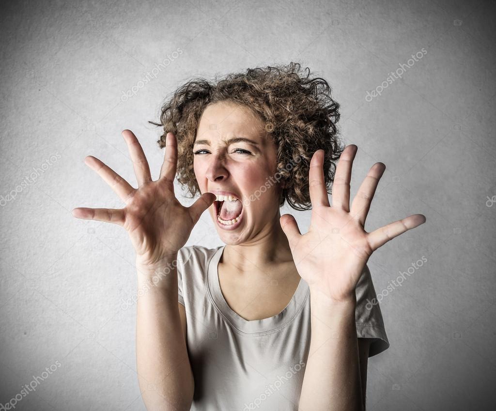 Scared Woman Stock Illustration 79644139