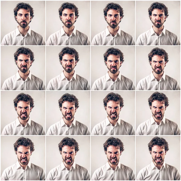 El mismo hombre con expresión diferente — Foto de Stock