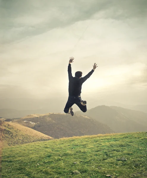 Salto de empresário — Fotografia de Stock