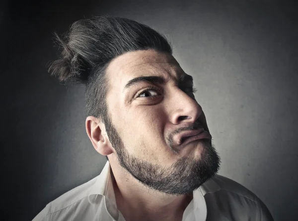 Cara de hombre irónico — Foto de Stock