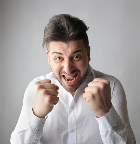 Homem pronto para lutar — Fotografia de Stock