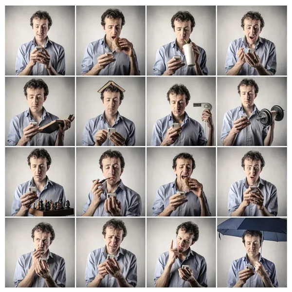 Same man doing different things — Stock Photo, Image