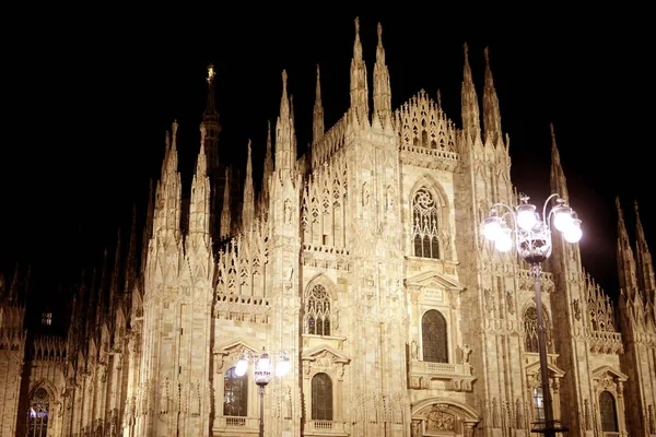 Duomo Milano Nattetid — Stockfoto