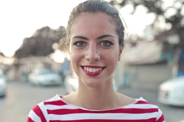 Portrait Young Woman Street — Stock Photo, Image