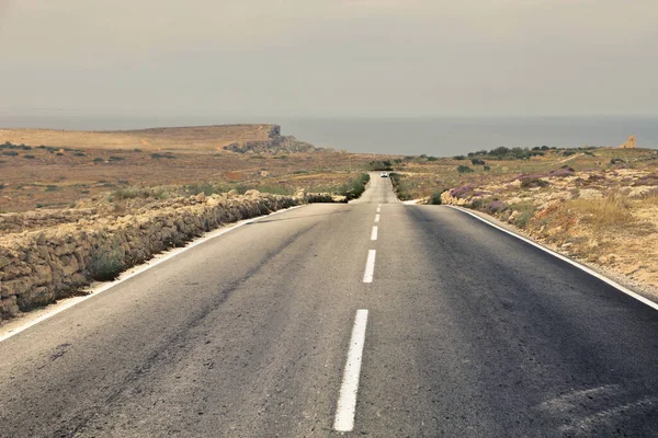 Einsame Straße Auf Dem Land — Stockfoto