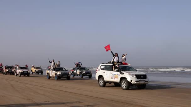 Essaouira Marrakech Marokkó 2021 Október Rallye Aicha Des Gazelles 2021 — Stock videók