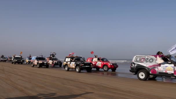 Essaouira Marrakech Marokkó 2021 Október Rallye Aicha Des Gazelles 2021 — Stock videók