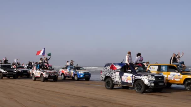 Essaouira Marrakech Marrocos Outubro 2021 Rallye Aicha Des Gazelles 2021 — Vídeo de Stock