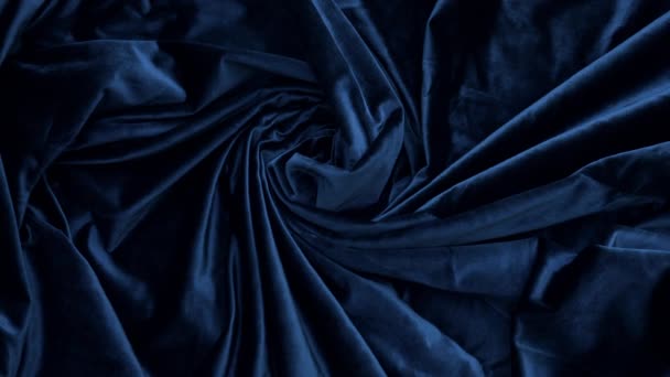 Elegantes Weich Glänzendes Dunkelblaues Oxford Blaues Samtgewebe Abstrakte Mode Stoffhintergrund — Stockvideo