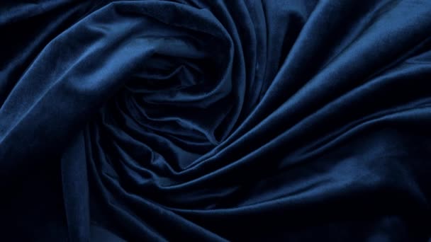 Elegant Soft Shiny Dark Blue Oxford Blue Velvet Fabric Textile — Stock Video