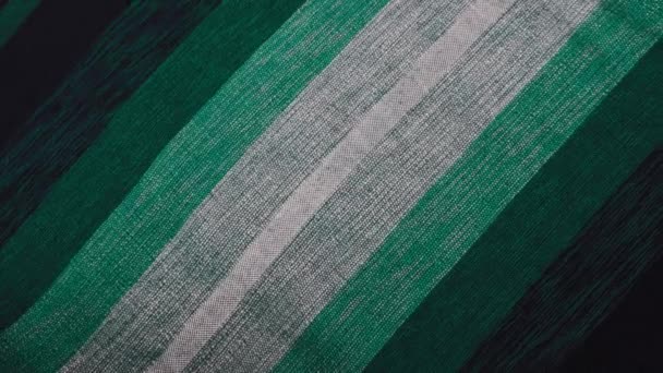 手织摩洛哥传统床上用品 用仙人掌丝和羊毛制成 涂上绿色 摘要面料背景 — 图库视频影像