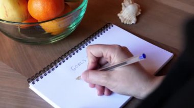 Yeni yıl 2022, sağlık ve egzersiz için hedef belirleme. Yeni yıl ilhamı kavramı.