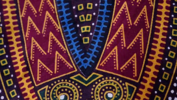 Design Traditionnel Tissu Sénégal Afrique Fond Texture Africaine Colorée — Video