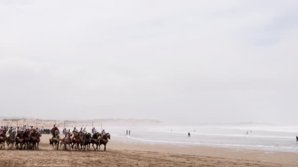 Essaouira Marrakech Marrocos Março 2022 Fantasia Tbourida Lab Baroud Festival — Vídeo de Stock