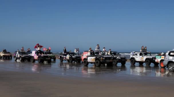 Essaouira Marrakech Maroko Dubna 2022 Konec Rallye Aicha Des Gazelles — Stock video
