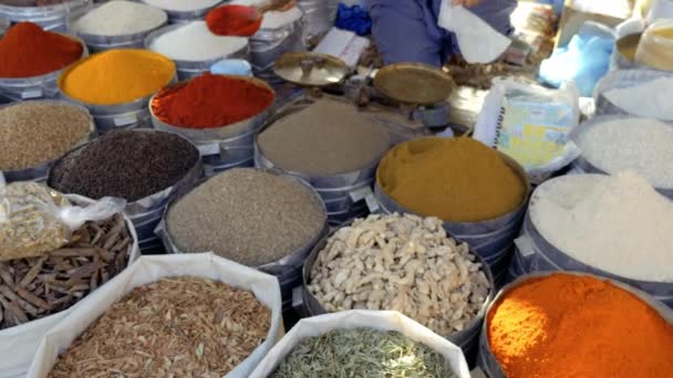 Marché Aux Épices Rural Marocain Dans Bazar Alimentaire Hebdomadaire Foum — Video