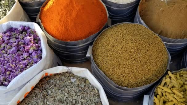 Moroccan Rural Spice Market Weekly Food Bazaar Foum Zguid Morocco — Vídeo de Stock