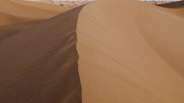 Sahara desert sand dunes landscapes, Mhamid, Erg Chigaga, Morocco. Nature background 4k footage.