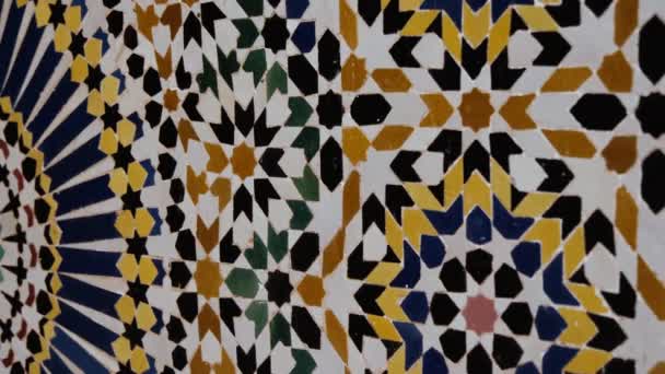 Μαροκινό Μοτίβο Μωσαϊκό Zellige Παραδοσιακό Ισλαμικό Γεωμετρικό Σχεδιασμό Στο Μαρόκο — Αρχείο Βίντεο