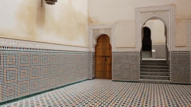 Meknes Morocco July 2022 Interior Architecture Mausoleum Moulay Ismail Landmark — 图库视频影像